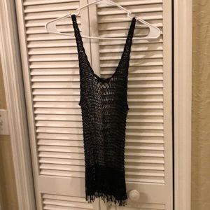Black beaded Bebe top